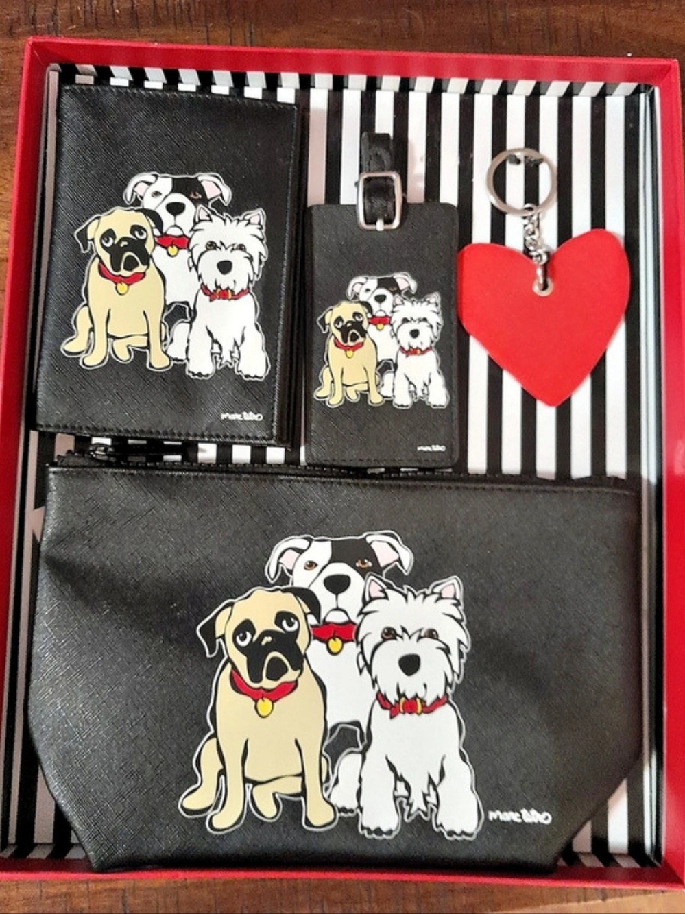 Marc Tetro Dog Travel Set Gift Box Black & Red